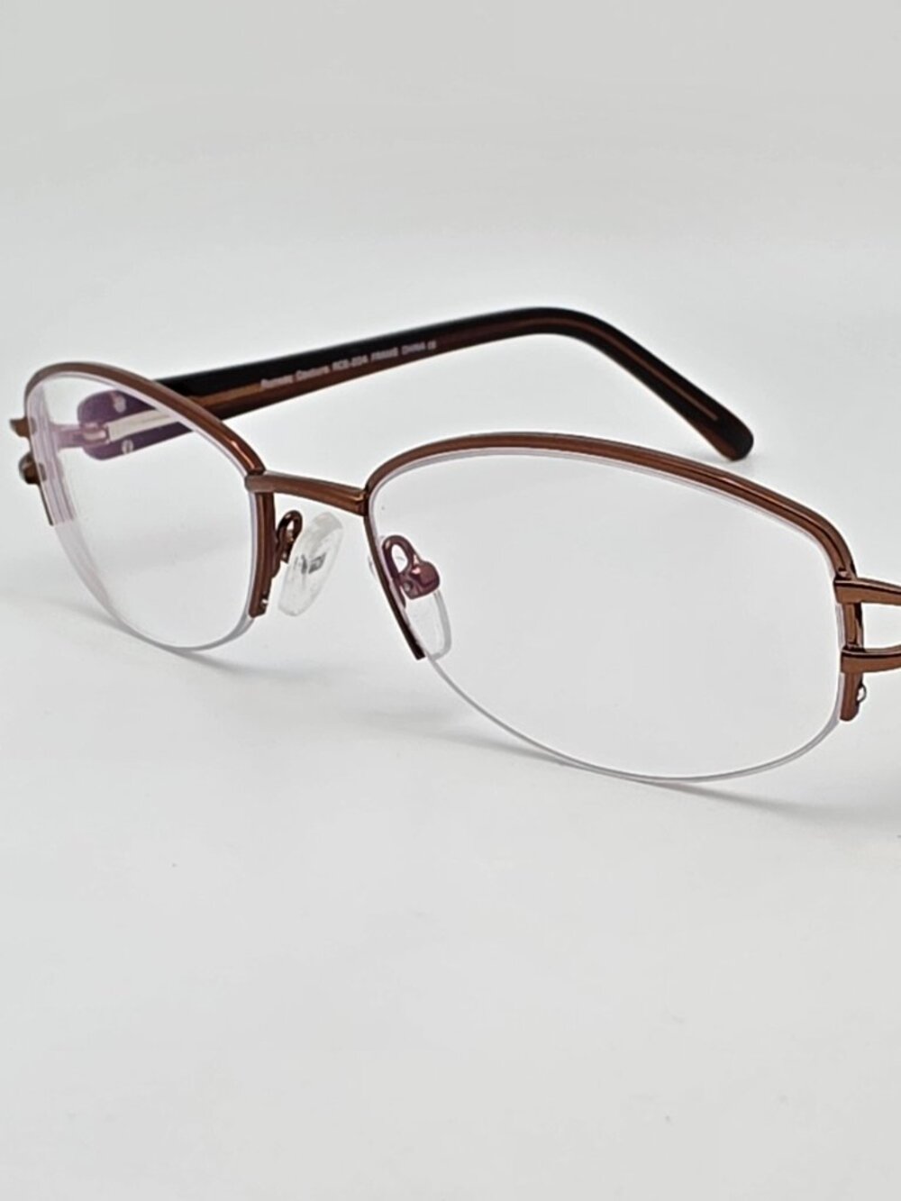 Runway Couture RCE-204 Brown Rhinestone Half Rim Eyeglasses Frame 52-18-135